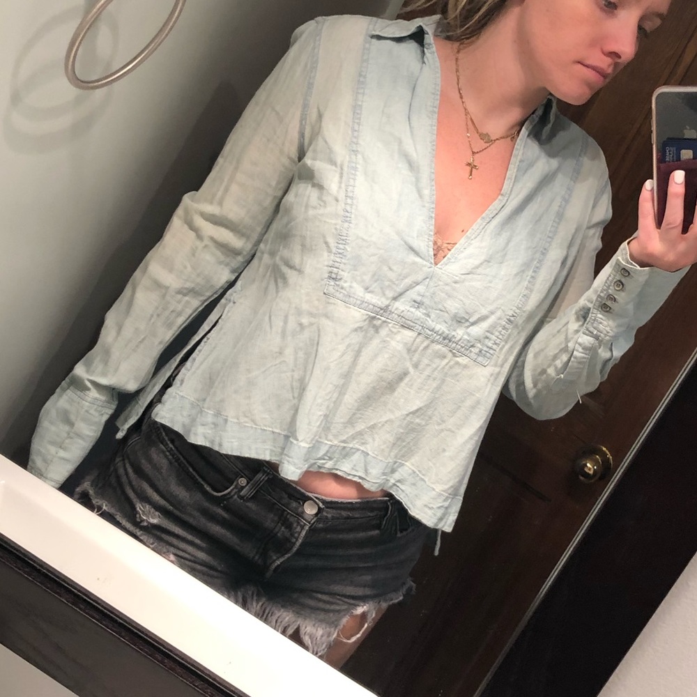 Free People medium chambray shirt